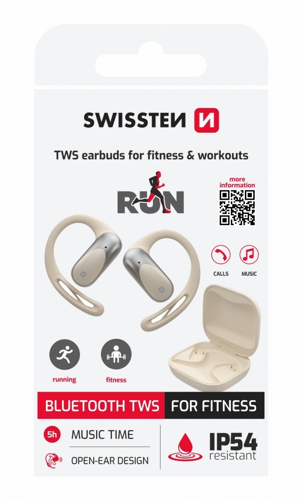 Balenie slúchadiel na behanie Swissten Open Ear