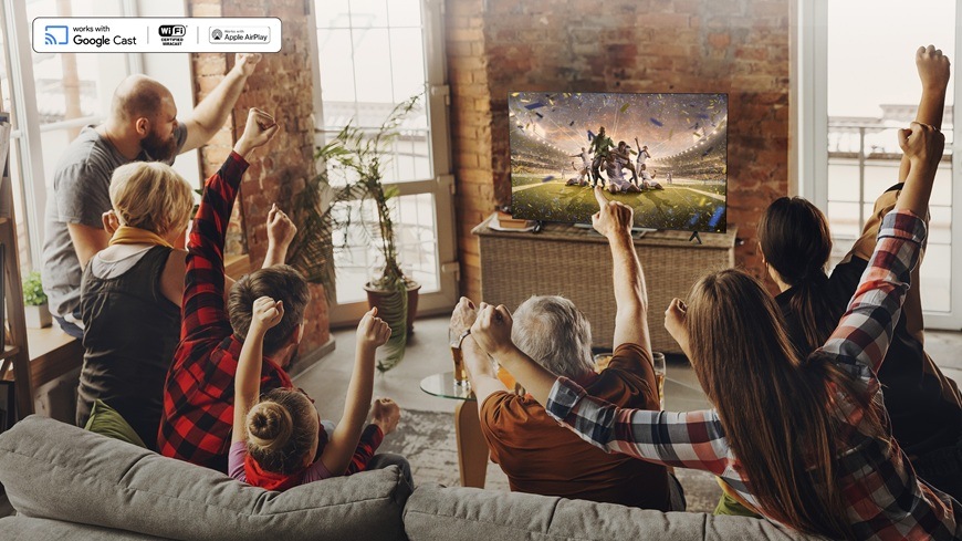 Televízia TCL 50Q6C podporuje Google Cast, Apple AirPlay 2 aj Miracast pre ľahké bezdrôtové zdieľanie a zrkadlenie obsahu z telefónu, tabletu alebo notebooku na veľkú obrazovku.