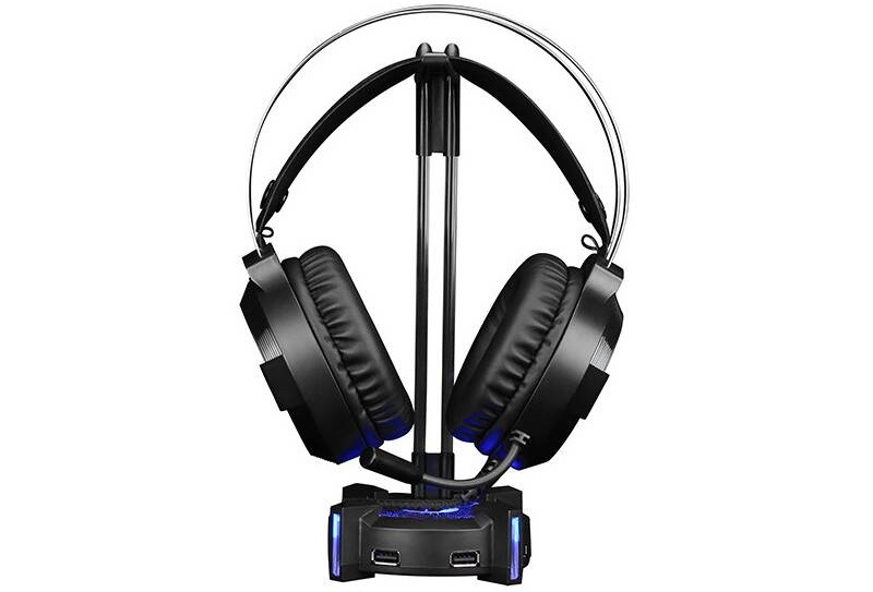 Stojanček Marvo na slúchadlá HZ-04, 4x USB 3.0 HUB čierne