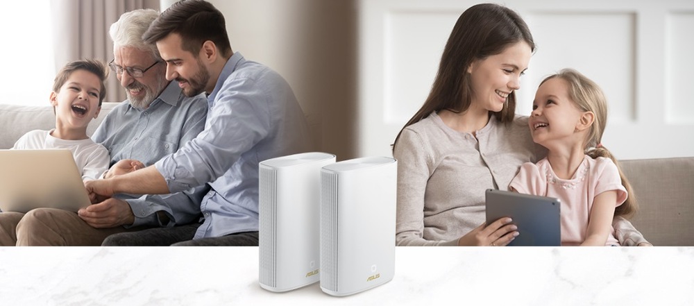 Kompletný Wi-Fi systém Asus ZenWiFi XP4 (2-pack) biely ASUS ZenWiFi AX Hybrid (XP4)
