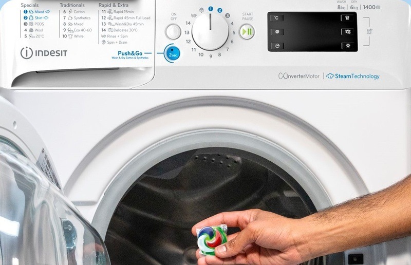 Práčka/sušička Indesit BDE 96436 EWSV EE, biela, Indesit PODS