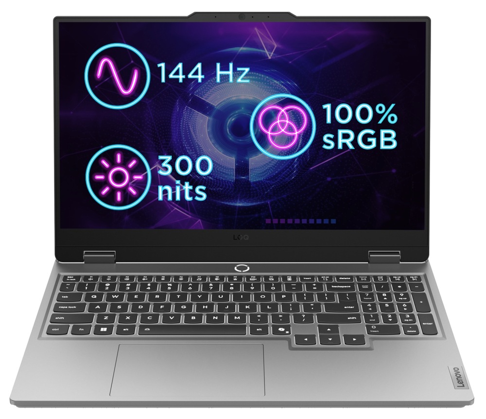 Pohľad spredu na notebook Lenovo LOQ 15AHP10