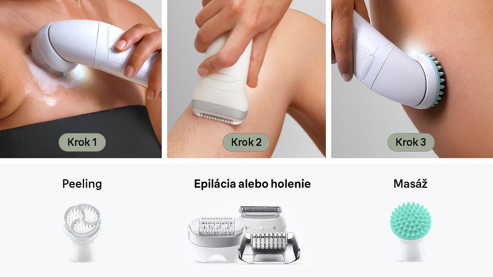 Epilátor Braun Silk-épil 7 Skin Spa SE7-081 a peelig, holenie a masáž