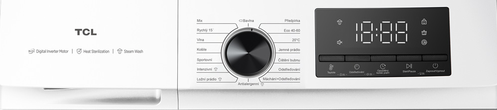 Práčka TCL FF0924WA2CZ biela Ovládanie panel práčky je v slovenčine.