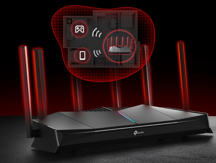 Router TP-Link Archer GE400 Gaming čierny Herný router TP-Link Archer GE400 Gaming so šiestimi anténami pre stabilný Wi-Fi signál v celej domácnosti