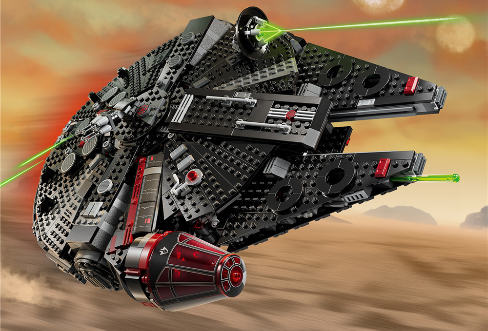Stavebnica LEGO® Star Wars™ 75389 Temný Falcon Dva vystreľovače a otočné delá pridávajú Temnému Falconu akčné funkcie a priestor pre vesmírne bitky.