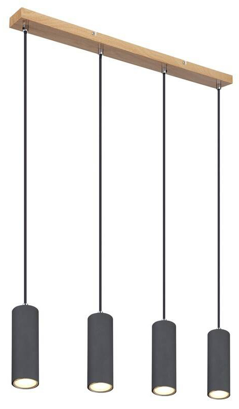 Závesné svietidlo GLOBO Robby, 4xGU10, 35W - čierne/drevo