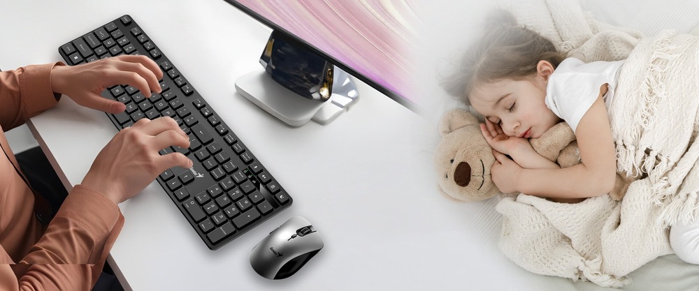 Klávesnica s myšou Genius KM-8216S, bezdrôtový set 2,4 GHz, copilot, USB, CZ+SK layout čierna Genius KM-8216S (31340018403)