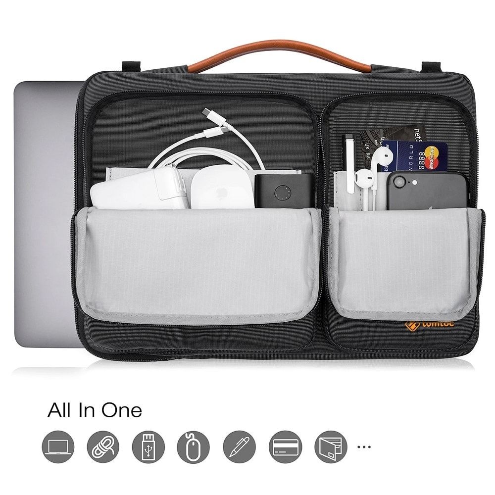 Brašna na notebook tomtoc Messenger – 16" MacBook Pro 2019/15,3" MacBook Air čierna