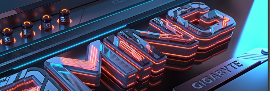 Herný monitor GIGABYTE GS27Q X čierny Detail obrázku digitálneho loga Gigabyte.