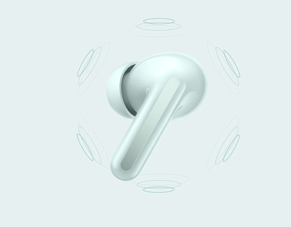 Slúchadlo Xiaomi Buds 6 s detailmi ilustrujúcimi priestorový zvuk