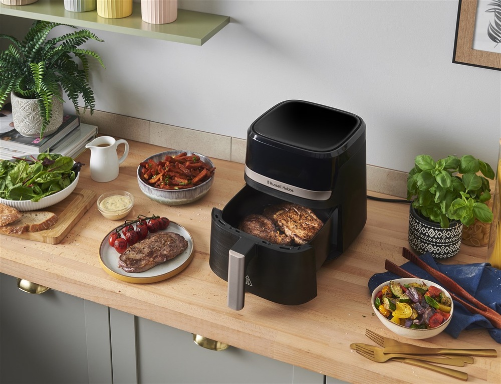 Fritéza teplovzdušná RUSSELL HOBBS Satisfry Air 27610-56, 4,3 l čierna