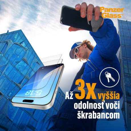 Tvrdené sklo PanzerGlass Privacy na Apple iPhone 16e/14/13/13 Pro s inštalačným rámčekom