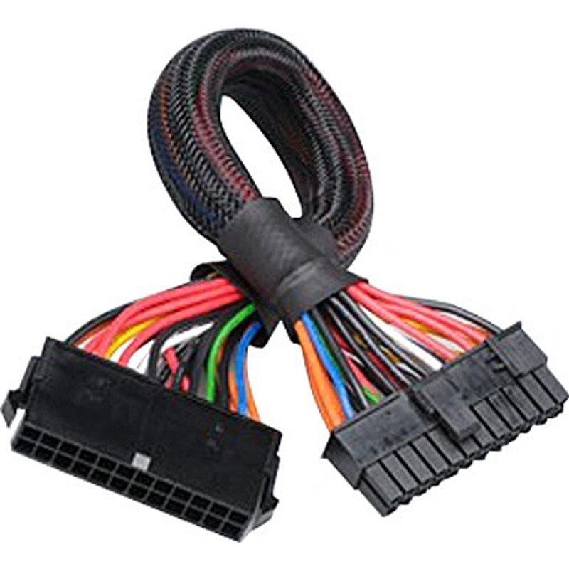 Kábel AKASA 24 Pin(M) na 20+4 Pin(F), 30 cm čierny