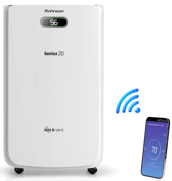 Odvlhčovač Rohnson R-95020 Genius 20 & Ion UV-C biely Odvlhčovač vzduchu Rohnson R-95020 Genius 20 & Ion UV-C