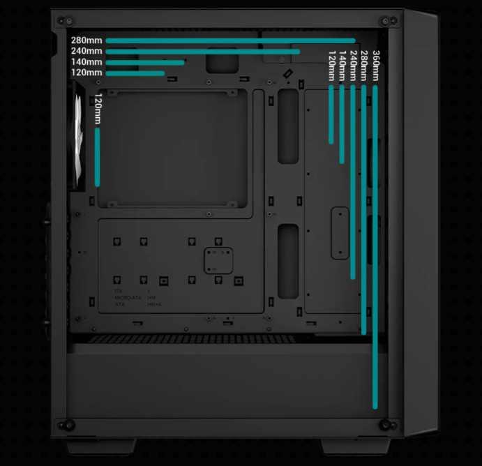 Case DeepCool CC560 MESH V2 biela DeepCool CC560 MESH V2 je pripravená aj na AIO vodné chladenie