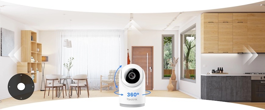 IP kamera E Series E331 disponuje 360-stupňovým pokrytím.