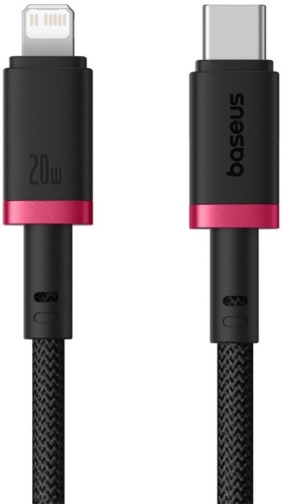 Kábel Baseus Dura USB-C/Lightning, 20W, 1m - čierny/červený