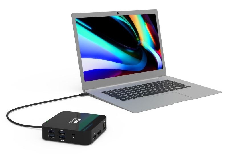 Dokovacia stanica PORT CONNECT 10v1, 2x4K Display Port, 5x USB-A, USB-C 85W PD, Ethernet, SD čierna