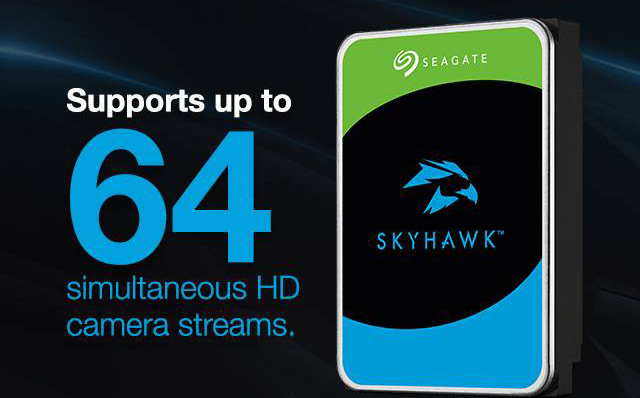Pevný disk 3,5" Seagate SkyHawk 2TB sivá farba Pevný disk Seagate SkyHawk vie prijať dáta z 64 HD kamier súčasne