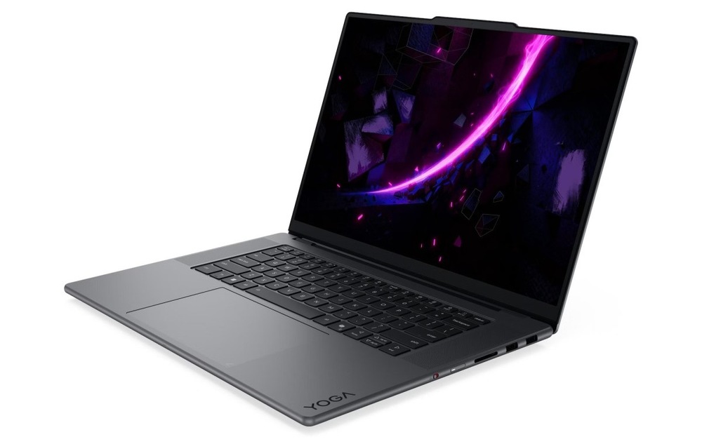 Otvorený a zapnutý notebook Lenovo Yoga Pro 9 16IPH11 otočený doľava