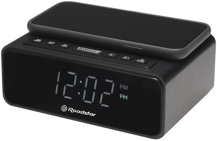 Rádiobudík Roadstar CLR-700 Qi čierny
