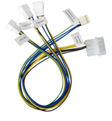 Redukcia AKASA 1x 4pin PWM na 3x 4pin PWM