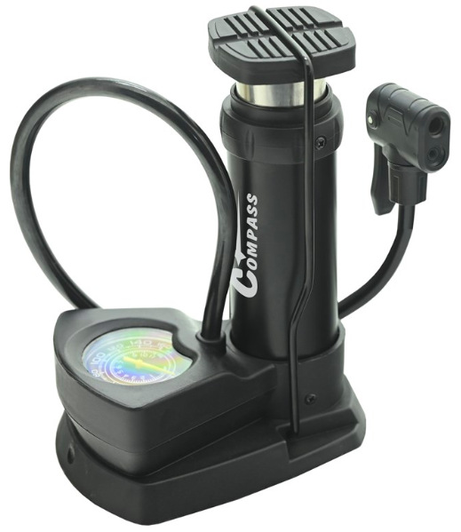 Hustilka nožná Compass VERTI s manometrom