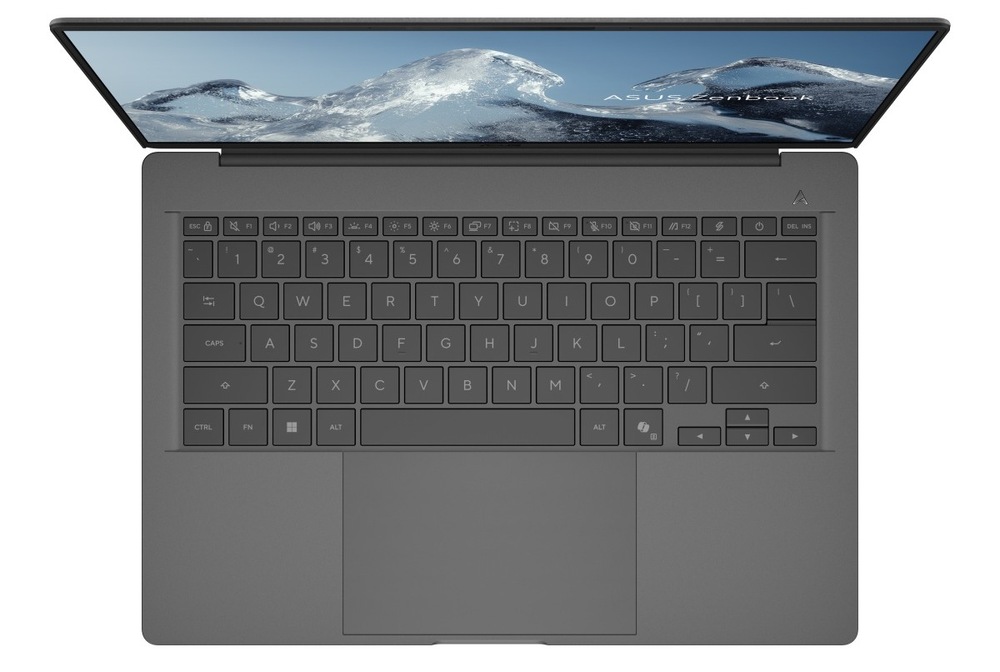Detail zhora na klávesnici notebooku ASUS Zenbook A14