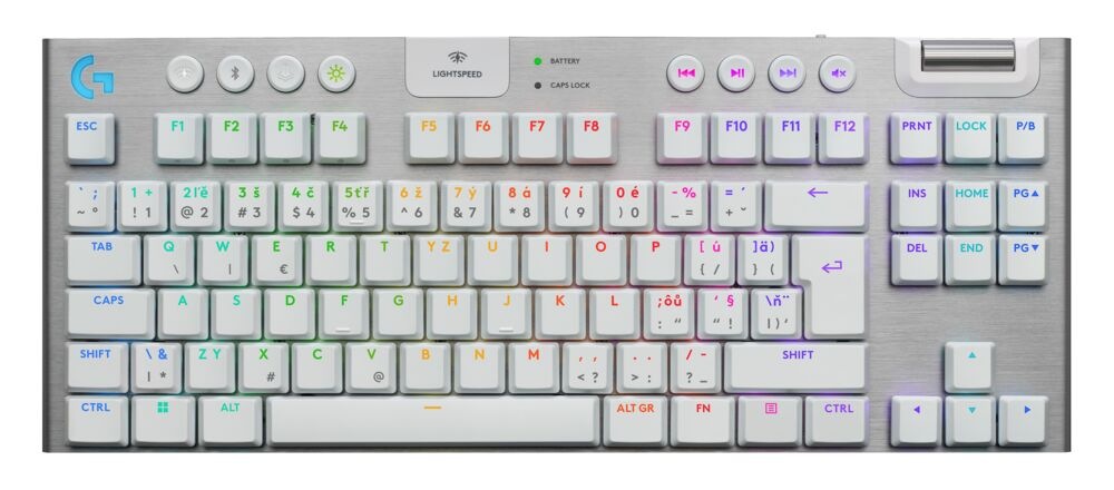 Klávesnica Logitech G915 X Lightspeed TKL Wireless, US layout biela