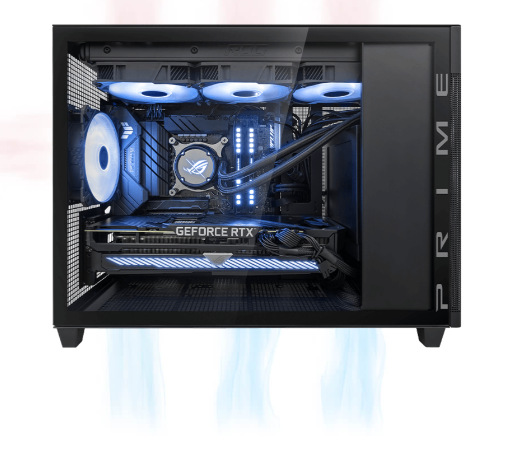 Case Asus PRIME AP201 Tempered Glass biela
