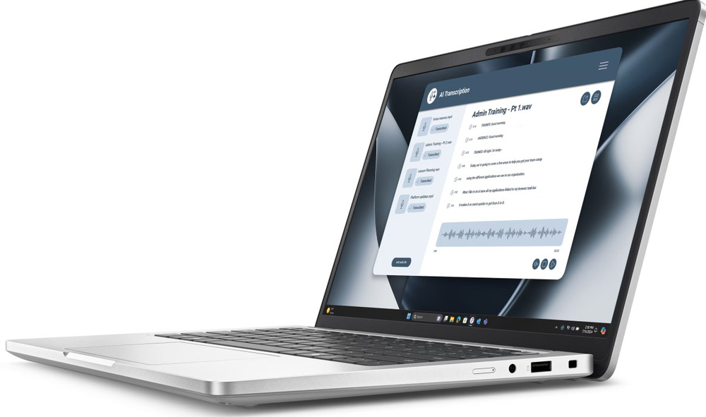 Notebook Dell Pro 13 Plus PB13255 strieborný Detail notebooku Dell Pro 13 Plus PB13255 z prednej strany