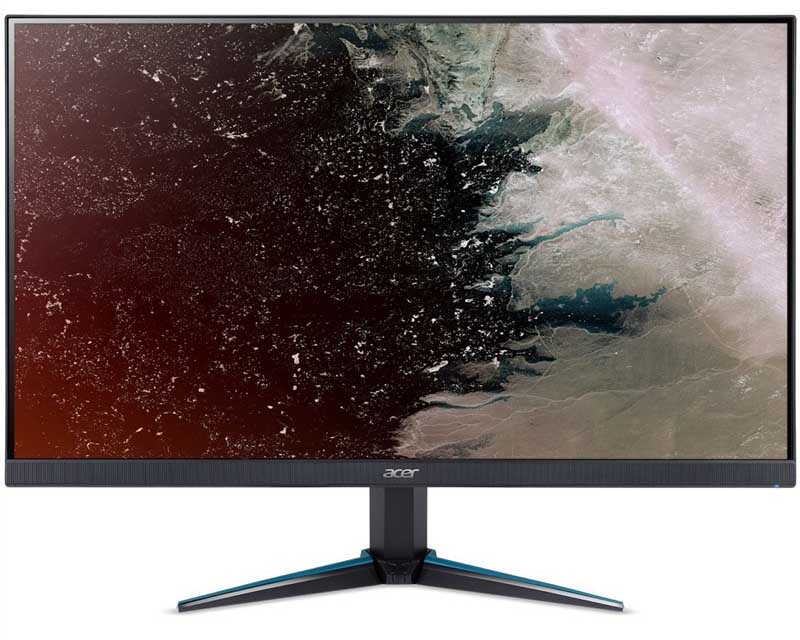 Monitor Acer Nitro VG0 v čiernej farbe s modrými akcentmi.