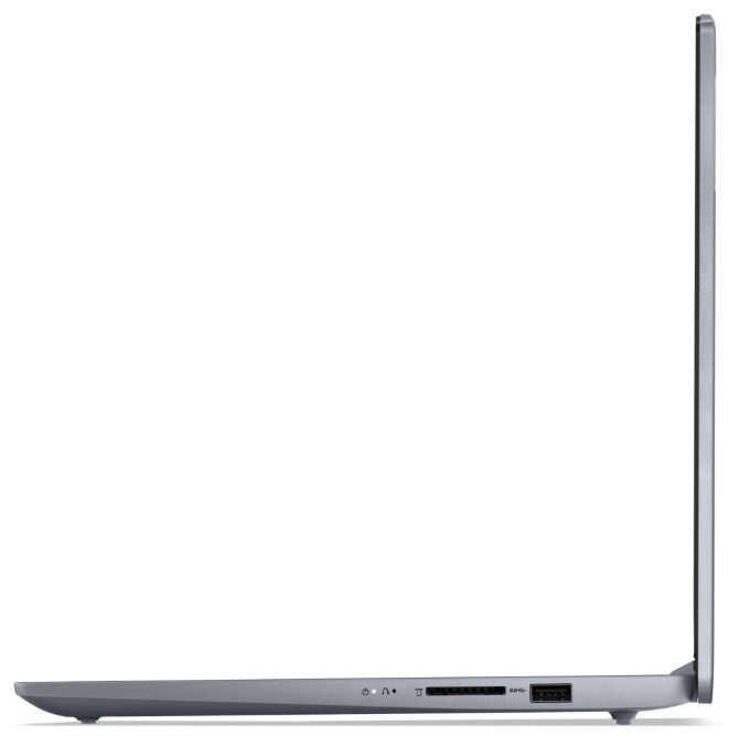 Notebook Lenovo IdeaPad Slim 3 14AMN8 sivý Detail pravej bočnej strany notebooku s čítačkou SD kariet a konektorom USB 3.2″ width=