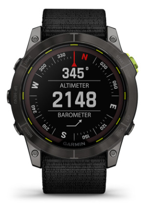Inteligentné hodinky Garmin Enduro 2 PRO Sapphire Solar - Carbon Gray Titanium/ Black UltraFit Nylon Band