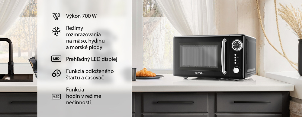 Mikrovlnná rúra ETA Storio 321090020 čierna Mikrovlnná rúra ETA Storio 321090020 čierna