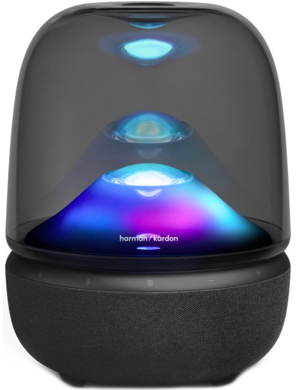 Reproduktor Harman Kardon Aura Studio 5 s transparentnou kopulou a ambientným osvetlením