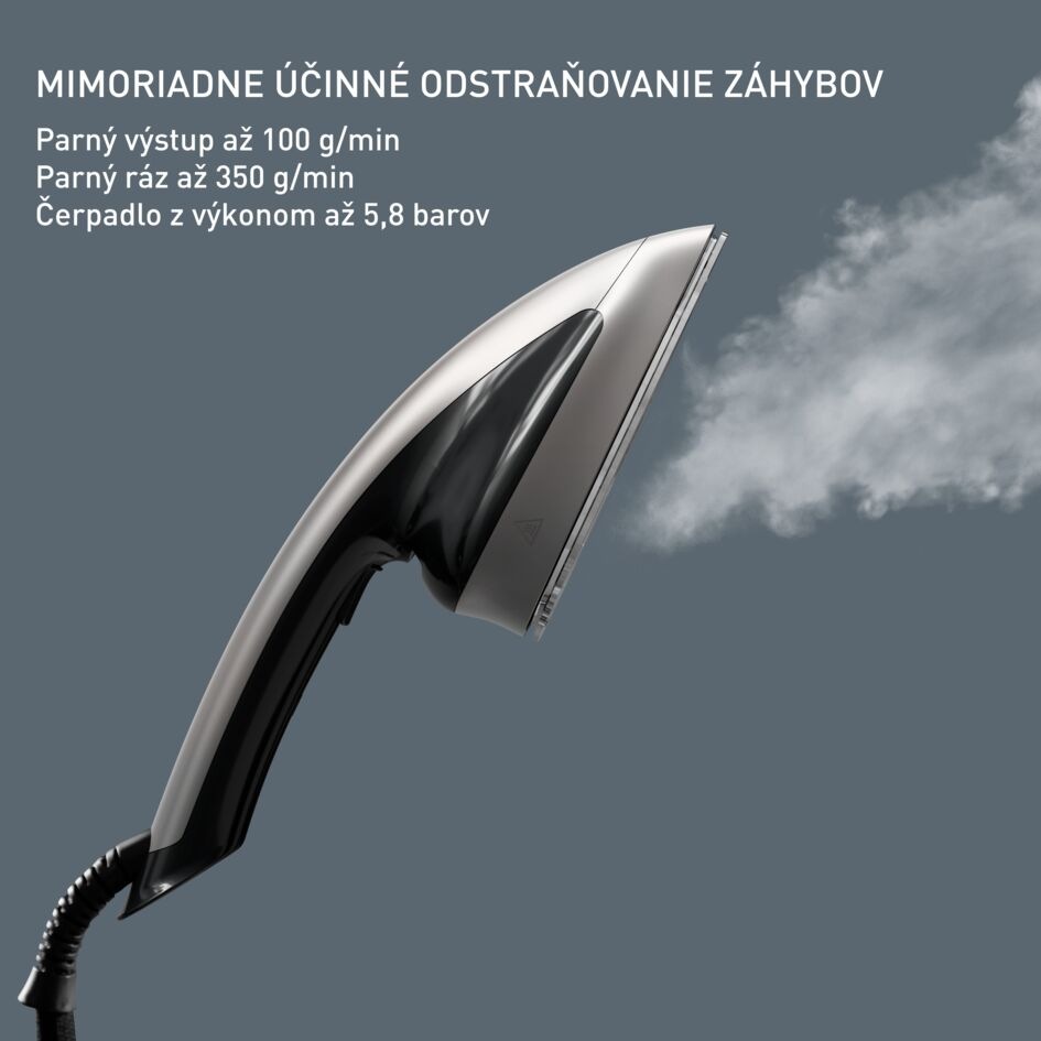 Žehlička naparovača Tefal QT2028F0 Ixeo Power vypúšťajúca paru