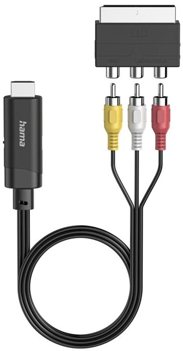 Jednosmerný kábel Hama AV-Konvertor, Scart/Cinch na HDMI s dĺžkou 1 m
