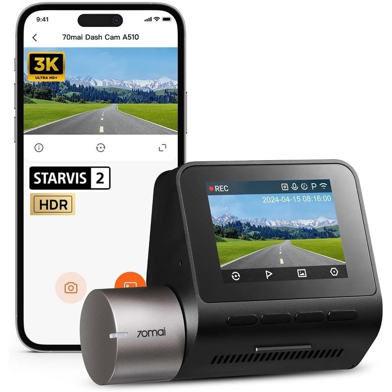 Autokamera 70mai Midrive A510 Dual + RC11 - čierna / strieborná