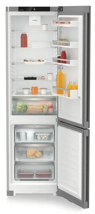 Chladnička s mrazničkou Liebherr Pure KGNsd 52Vc03 nerez otvorená chladnička KGNsd 57Vc03 s jedlom