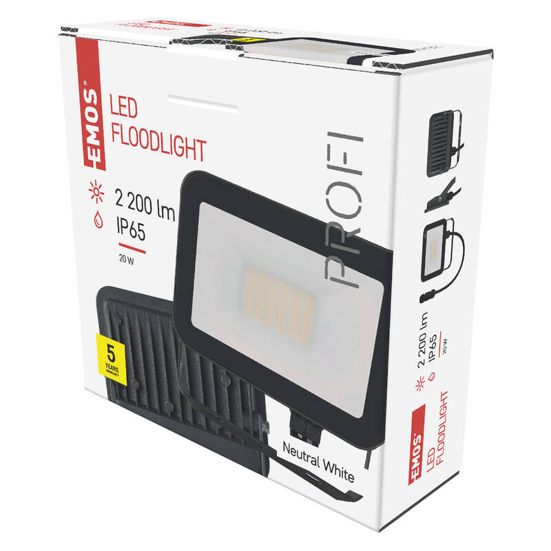 Reflektor EMOS INOVO 20W 2200LM IP65 NW čierny Reflektor EMOS INOVO 20W 2200LM IP65 NW - čierny