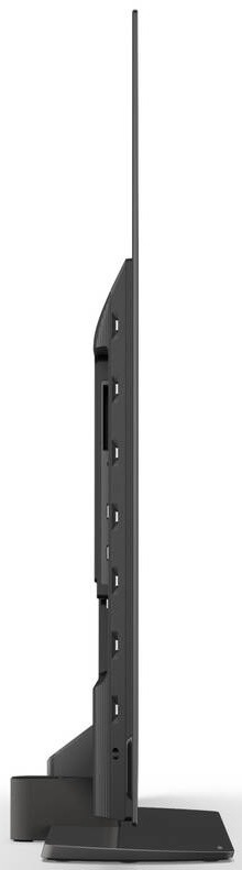 Televízor Philips 55OLED811 Bočný profil ultratenkého televízora Philips OLED811 na tmavom stojane.