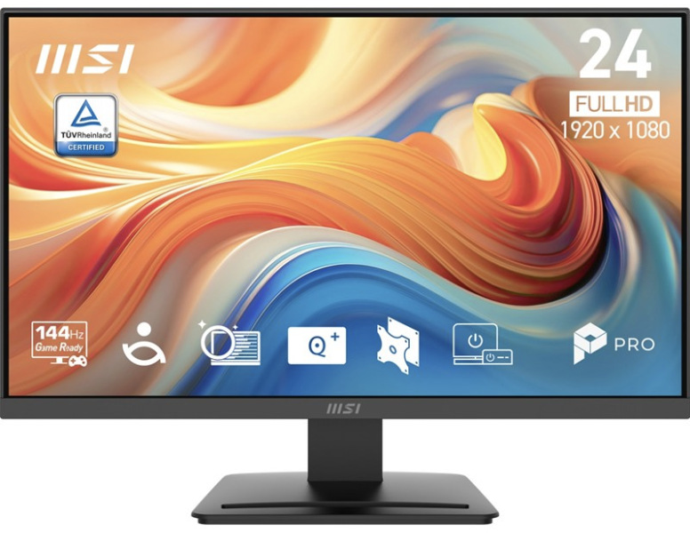 Čierny monitor MSI PRO MP241 E14V 23,8" s Full HD displejom a stolným stojanom