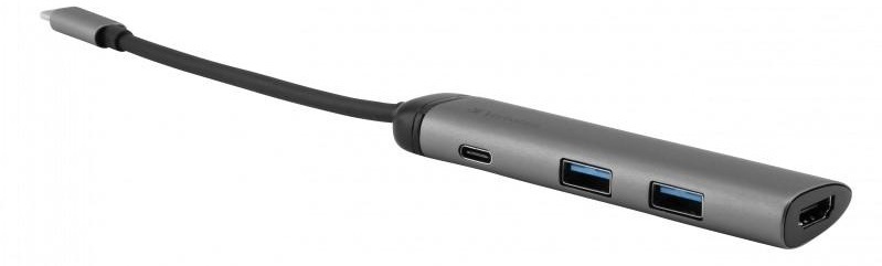 USB Hub Verbatim USB-C/2x USB 3.0, USB-C, HDMI sivý