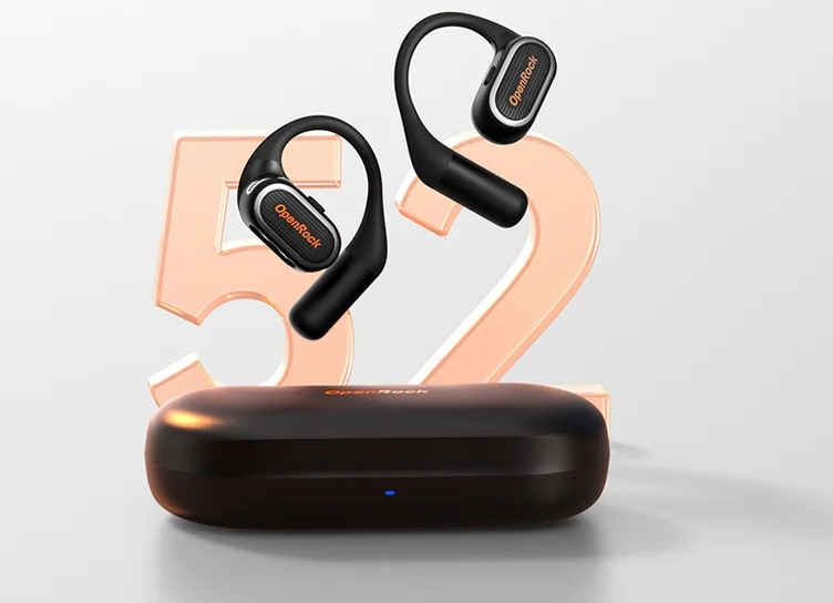 Slúchadlá OneOdio OpenRock Link 20 – športový otvorený bezdrôtový odnímateľný mikrofón s Bluetooth čierna Slúchadlá OpenRock Link 20 s puzdrom a nápisom 52 symbolizujúcim dlhú výdrž batérie