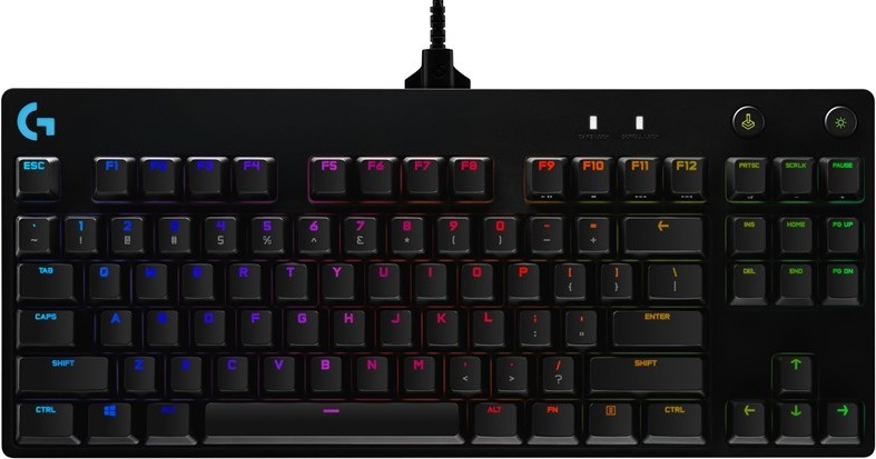 Klávesnica Logitech Gaming G Pro, GX Blue Clicky, US čierna
