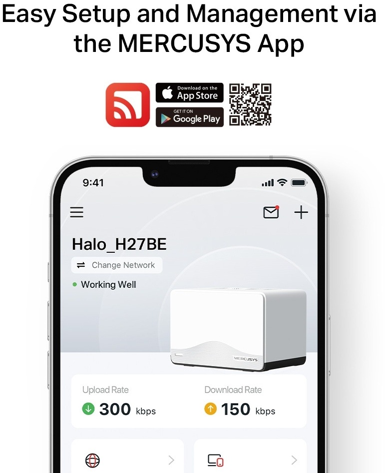 Kompletný Wi-Fi systém Mercusys Halo H27BE (2-pack) biely Kompletný Wi-Fi systém Mercusys Halo H27BE (2-pack) biely
