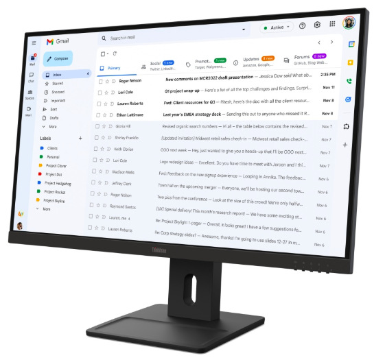 Monitor Lenovo ThinkVision E27-40 čierny Monitor Lenovo ThinkVision E27-40 27", WLED podsvietenie, IPS panel, 4ms, 1500: 1, 300cd/m2, 1920 × 1080 Full HD, - čierny