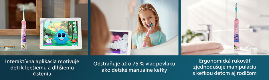 Zubná kefka Philips Sonicare For Kids HX6352/42 ružová Philips HX6352/42 Sonicare For Kids
